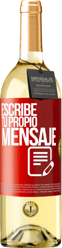 29,95 € Envío gratis | Vino Blanco Edición WHITE Escribe tu propio mensaje Etiqueta Roja. Etiqueta personalizable Vino joven Cosecha 2023 Verdejo