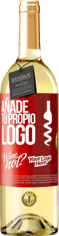 29,95 € Envío gratis | Vino Blanco Edición WHITE Añade tu propio logo Etiqueta Roja. Etiqueta personalizable Vino joven Cosecha 2024 Verdejo