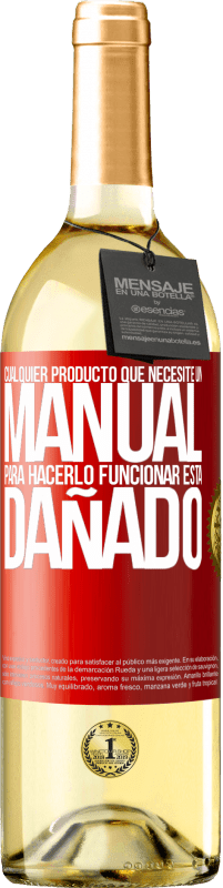 29,95 € Envío gratis | Vino Blanco Edición WHITE Cualquier producto que necesite un manual para hacerlo funcionar, está dañado Etiqueta Roja. Etiqueta personalizable Vino joven Cosecha 2023 Verdejo