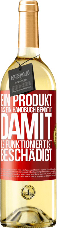 29,95 € Kostenloser Versand | Weißwein WHITE Ausgabe Ein Produkt, das ein Handbuch benötigt, damit es funktioniert, ist beschädigt Rote Markierung. Anpassbares Etikett Junger Wein Ernte 2023 Verdejo