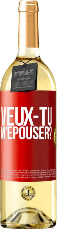 29,95 € Envoi gratuit | Vin blanc Édition WHITE Veux-tu m'épouser? Étiquette Rouge. Étiquette personnalisable Vin jeune Récolte 2023 Verdejo