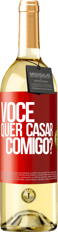 29,95 € Envio grátis | Vinho branco Edição WHITE Você quer casar comigo? Etiqueta Vermelha. Etiqueta personalizável Vinho jovem Colheita 2023 Verdejo