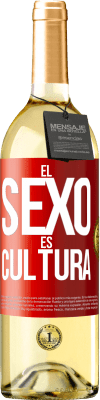 29,95 € Envío gratis | Vino Blanco Edición WHITE El sexo es cultura Etiqueta Roja. Etiqueta personalizable Vino joven Cosecha 2024 Verdejo