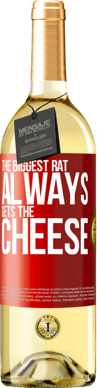 29,95 € Free Shipping | White Wine WHITE Edition The biggest rat always gets the cheese Red Label. Customizable label Young wine Harvest 2023 Verdejo