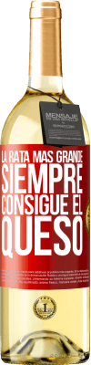 29,95 € Envío gratis | Vino Blanco Edición WHITE La rata más grande siempre consigue el queso Etiqueta Roja. Etiqueta personalizable Vino joven Cosecha 2023 Verdejo