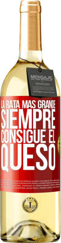 29,95 € Envío gratis | Vino Blanco Edición WHITE La rata más grande siempre consigue el queso Etiqueta Roja. Etiqueta personalizable Vino joven Cosecha 2023 Verdejo