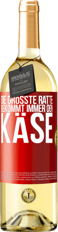 29,95 € Kostenloser Versand | Weißwein WHITE Ausgabe Die größte Ratte bekommt immer den Käse Rote Markierung. Anpassbares Etikett Junger Wein Ernte 2024 Verdejo