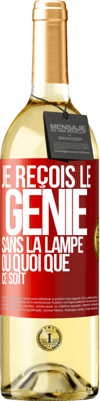 29,95 € Envoi gratuit | Vin blanc Édition WHITE Je reçois le génie sans la lampe ou quoi que ce soit Étiquette Rouge. Étiquette personnalisable Vin jeune Récolte 2023 Verdejo