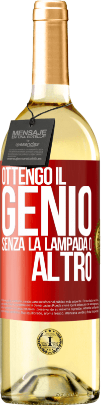 29,95 € Spedizione Gratuita | Vino bianco Edizione WHITE Ottengo il genio senza la lampada o altro Etichetta Rossa. Etichetta personalizzabile Vino giovane Raccogliere 2023 Verdejo