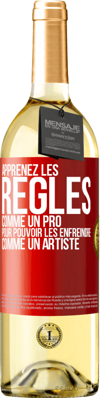 29,95 € Envoi gratuit | Vin blanc Édition WHITE Apprenez les règles comme un pro pour pouvoir les enfreindre comme un artiste Étiquette Rouge. Étiquette personnalisable Vin jeune Récolte 2024 Verdejo