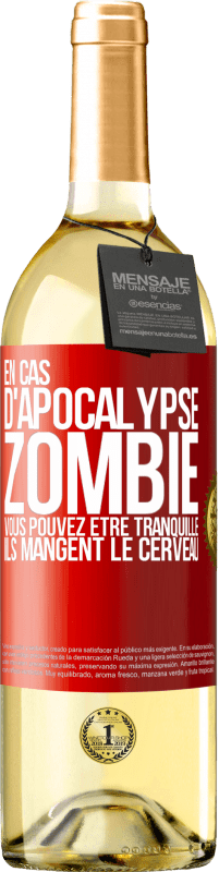 29,95 € Envoi gratuit | Vin blanc Édition WHITE En cas d'apocalypse zombie vous pouvez être tranquille, ils mangent le cerveau Étiquette Rouge. Étiquette personnalisable Vin jeune Récolte 2023 Verdejo