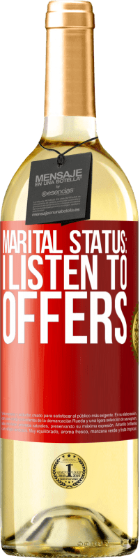 29,95 € Free Shipping | White Wine WHITE Edition Marital status: I listen to offers Red Label. Customizable label Young wine Harvest 2024 Verdejo