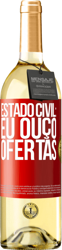 29,95 € Envio grátis | Vinho branco Edição WHITE Estado civil: eu ouço ofertas Etiqueta Vermelha. Etiqueta personalizável Vinho jovem Colheita 2023 Verdejo