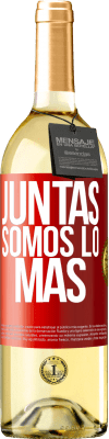 29,95 € Envío gratis | Vino Blanco Edición WHITE Juntas somos lo más Etiqueta Roja. Etiqueta personalizable Vino joven Cosecha 2024 Verdejo