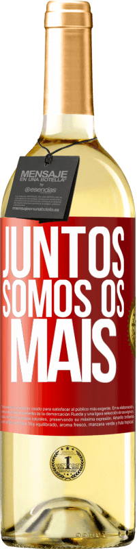 29,95 € Envio grátis | Vinho branco Edição WHITE Juntos somos os mais Etiqueta Vermelha. Etiqueta personalizável Vinho jovem Colheita 2024 Verdejo