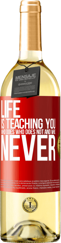 29,95 € Free Shipping | White Wine WHITE Edition Life is teaching you who does, who does not and who never Red Label. Customizable label Young wine Harvest 2025 Verdejo