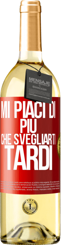 29,95 € Spedizione Gratuita | Vino bianco Edizione WHITE Mi piaci di più che svegliarti tardi Etichetta Rossa. Etichetta personalizzabile Vino giovane Raccogliere 2025 Verdejo