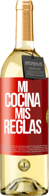 29,95 € Envío gratis | Vino Blanco Edición WHITE Mi cocina, mis reglas Etiqueta Roja. Etiqueta personalizable Vino joven Cosecha 2023 Verdejo