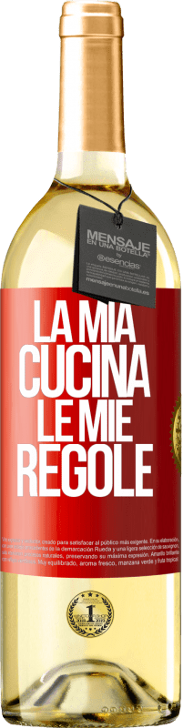 29,95 € Spedizione Gratuita | Vino bianco Edizione WHITE La mia cucina, le mie regole Etichetta Rossa. Etichetta personalizzabile Vino giovane Raccogliere 2023 Verdejo