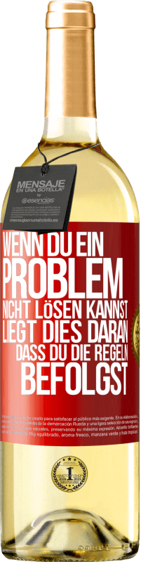 29,95 € Kostenloser Versand | Weißwein WHITE Ausgabe Wenn du ein Problem nicht lösen kannst, liegt dies daran, dass du die Regeln befolgst Rote Markierung. Anpassbares Etikett Junger Wein Ernte 2023 Verdejo