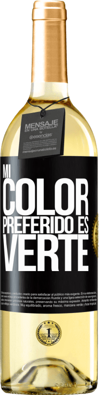 29,95 € 免费送货 | 白葡萄酒 WHITE版 Mi color preferido es: verte 黑标. 可自定义的标签 青年酒 收成 2024 Verdejo