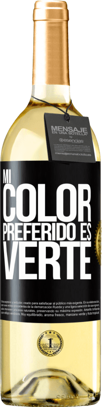 29,95 € Kostenloser Versand | Weißwein WHITE Ausgabe Mi color preferido es: verte Schwarzes Etikett. Anpassbares Etikett Junger Wein Ernte 2023 Verdejo