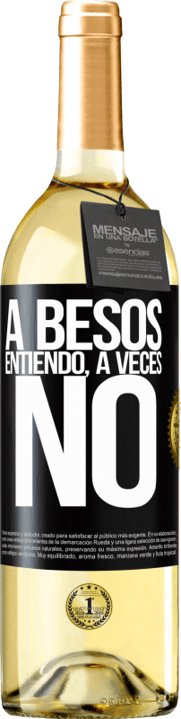 29,95 € Envio grátis | Vinho branco Edição WHITE A besos entiendo, a veces no Etiqueta Preta. Etiqueta personalizável Vinho jovem Colheita 2024 Verdejo