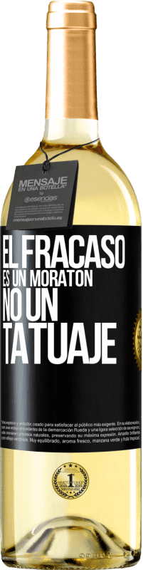 29,95 € Envío gratis | Vino Blanco Edición WHITE El fracaso es un moratón, no un tatuaje Etiqueta Negra. Etiqueta personalizable Vino joven Cosecha 2024 Verdejo