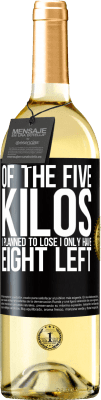 29,95 € Free Shipping | White Wine WHITE Edition Of the five kilos I planned to lose, I only have eight left Black Label. Customizable label Young wine Harvest 2025 Verdejo