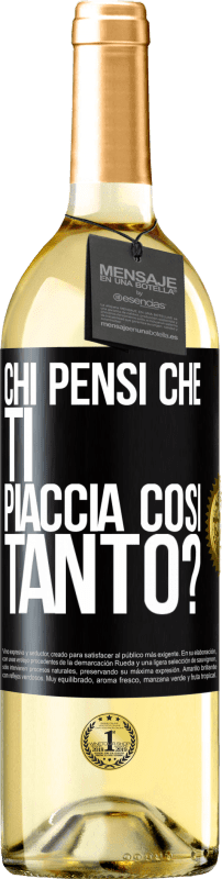 29,95 € Spedizione Gratuita | Vino bianco Edizione WHITE chi pensi che ti piaccia così tanto? Etichetta Nera. Etichetta personalizzabile Vino giovane Raccogliere 2024 Verdejo