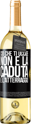 29,95 € Spedizione Gratuita | Vino bianco Edizione WHITE Ciò che ti uccide non è la caduta, è l'atterraggio Etichetta Nera. Etichetta personalizzabile Vino giovane Raccogliere 2024 Verdejo