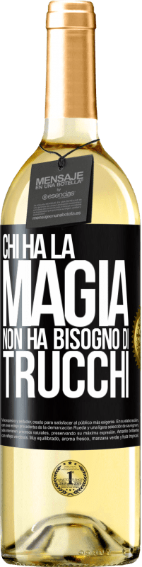 29,95 € Spedizione Gratuita | Vino bianco Edizione WHITE Chi ha la magia non ha bisogno di trucchi Etichetta Nera. Etichetta personalizzabile Vino giovane Raccogliere 2024 Verdejo