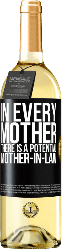 29,95 € 送料無料 | 白ワイン WHITEエディション すべての母親には潜在的な義理の母親がいます ブラックラベル. カスタマイズ可能なラベル 若いワイン 収穫 2023 Verdejo