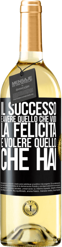 29,95 € Spedizione Gratuita | Vino bianco Edizione WHITE il successo è avere quello che vuoi. La felicità è volere quello che hai Etichetta Nera. Etichetta personalizzabile Vino giovane Raccogliere 2024 Verdejo