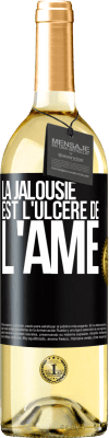 29,95 € Envoi gratuit | Vin blanc Édition WHITE La jalousie est l'ulcère de l'âme Étiquette Noire. Étiquette personnalisable Vin jeune Récolte 2024 Verdejo