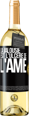 29,95 € Envoi gratuit | Vin blanc Édition WHITE La jalousie est l'ulcère de l'âme Étiquette Noire. Étiquette personnalisable Vin jeune Récolte 2025 Verdejo