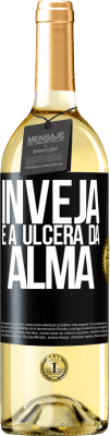 29,95 € Envio grátis | Vinho branco Edição WHITE Inveja é a úlcera da alma Etiqueta Preta. Etiqueta personalizável Vinho jovem Colheita 2025 Verdejo