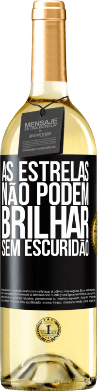 29,95 € Envio grátis | Vinho branco Edição WHITE As estrelas não podem brilhar sem escuridão Etiqueta Preta. Etiqueta personalizável Vinho jovem Colheita 2024 Verdejo