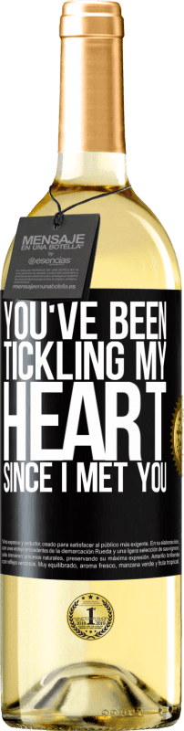 29,95 € Free Shipping | White Wine WHITE Edition You've been tickling my heart since I met you Black Label. Customizable label Young wine Harvest 2023 Verdejo