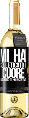 29,95 € Spedizione Gratuita | Vino bianco Edizione WHITE Mi hai solleticato il cuore da quando ti ho incontrato Etichetta Nera. Etichetta personalizzabile Vino giovane Raccogliere 2023 Verdejo