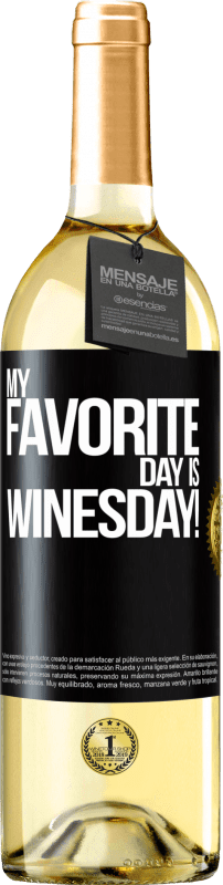 29,95 € Free Shipping | White Wine WHITE Edition My favorite day is winesday! Black Label. Customizable label Young wine Harvest 2023 Verdejo