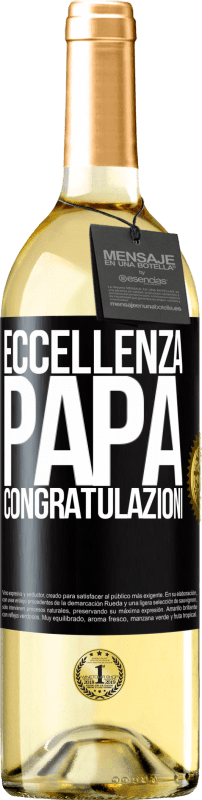 29,95 € Spedizione Gratuita | Vino bianco Edizione WHITE Eccellenza, papà. Congratulazioni Etichetta Nera. Etichetta personalizzabile Vino giovane Raccogliere 2024 Verdejo