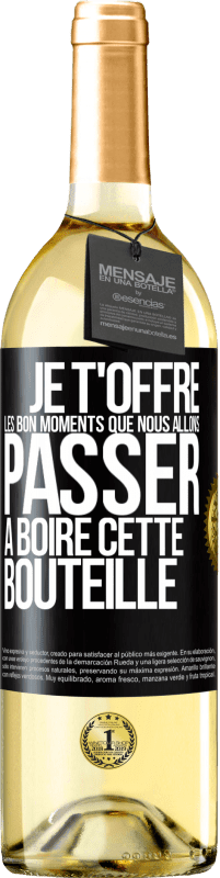 29,95 € Envoi gratuit | Vin blanc Édition WHITE Je t'offre les bon moments que nous allons passer à boire cette bouteille Étiquette Noire. Étiquette personnalisable Vin jeune Récolte 2024 Verdejo