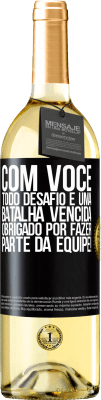 29,95 € Envio grátis | Vinho branco Edição WHITE Com você, todo desafio é uma batalha vencida. Obrigado por fazer parte da equipe! Etiqueta Preta. Etiqueta personalizável Vinho jovem Colheita 2023 Verdejo