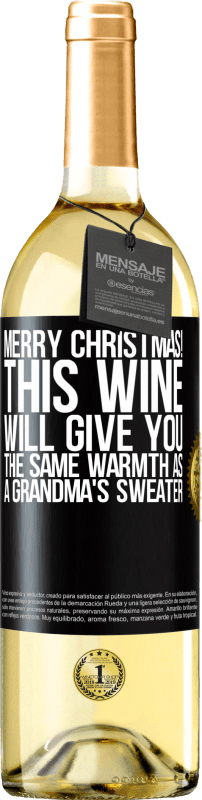 29,95 € Бесплатная доставка | Белое вино Издание WHITE Счастливого Рождества! Это вино подарит вам такое же тепло, как бабушкин свитер Черная метка. Настраиваемая этикетка Молодое вино Урожай 2023 Verdejo