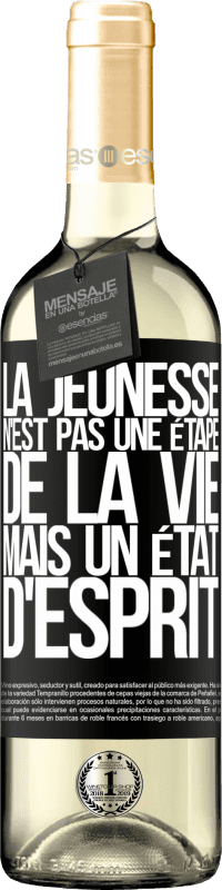 29,95 € Envoi gratuit | Vin blanc Édition WHITE La jeunesse n'est pas une étape de la vie, mais un état d'esprit Étiquette Noire. Étiquette personnalisable Vin jeune Récolte 2024 Verdejo