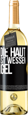 29,95 € Kostenloser Versand | Weißwein WHITE Ausgabe Die Haut ist wessen Igel Schwarzes Etikett. Anpassbares Etikett Junger Wein Ernte 2024 Verdejo