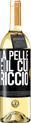 29,95 € Spedizione Gratuita | Vino bianco Edizione WHITE La pelle è il cui riccio Etichetta Nera. Etichetta personalizzabile Vino giovane Raccogliere 2023 Verdejo