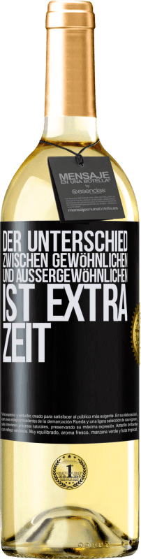 29,95 € Kostenloser Versand | Weißwein WHITE Ausgabe Der Unterschied zwischen gewöhnlichen und außergewöhnlichen ist EXTRA Zeit Schwarzes Etikett. Anpassbares Etikett Junger Wein Ernte 2024 Verdejo