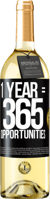 29,95 € Free Shipping | White Wine WHITE Edition 1 year 365 opportunities Black Label. Customizable label Young wine Harvest 2023 Verdejo